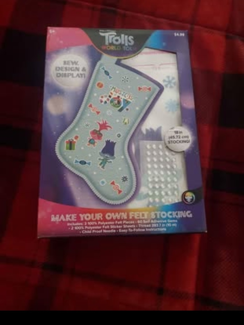 #032- DreamWorks Trolls Blue Felt Holiday Stocking Craft Kit